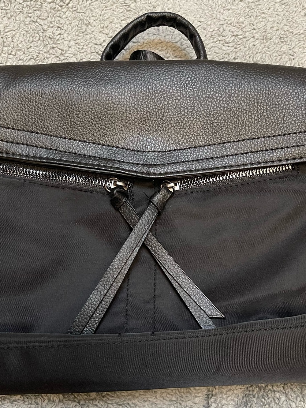 Botkier Black Nylon & Leather Trim Backpack